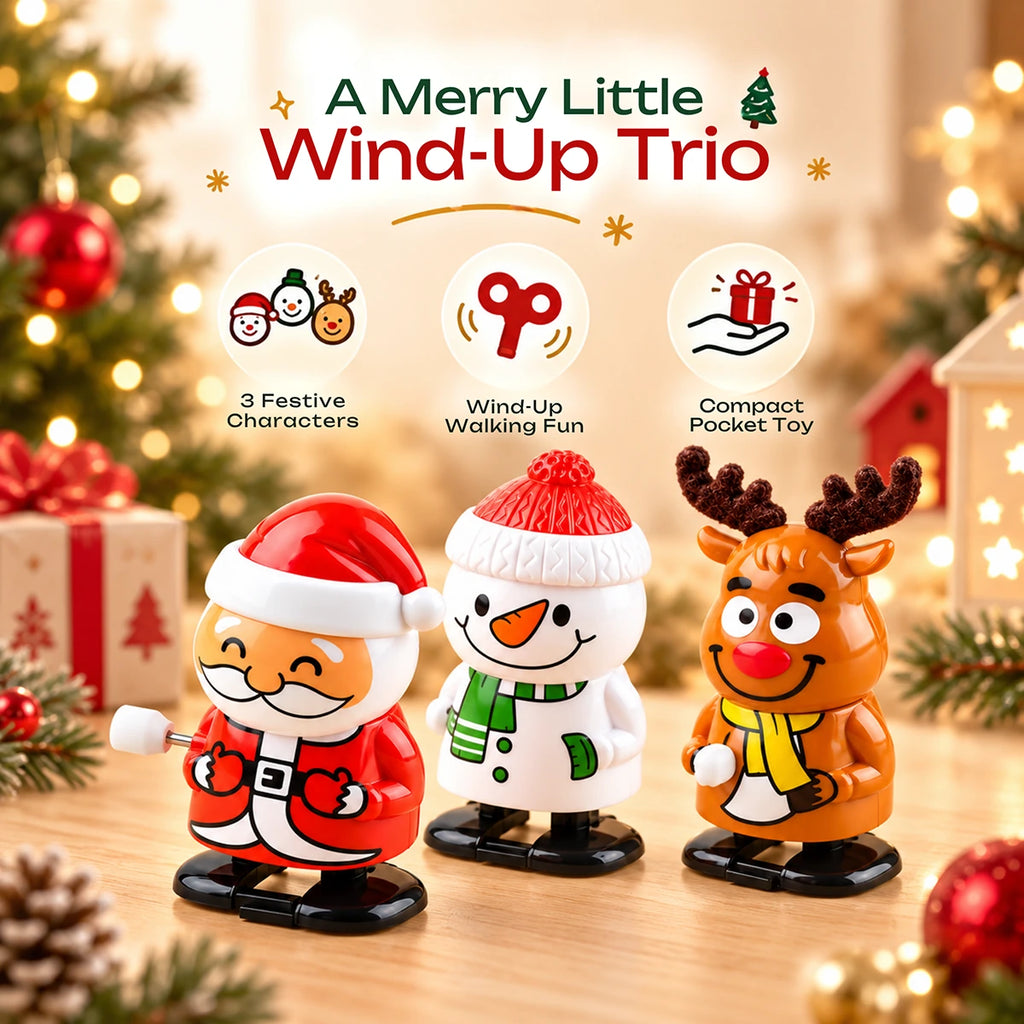 Santa & Friends Festive Wind-Up Toy Set Trending Accessories