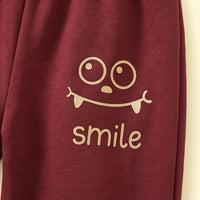 Boys Red Smiley Printed Sweatshirt & Joggers Co-ord Sets Sets