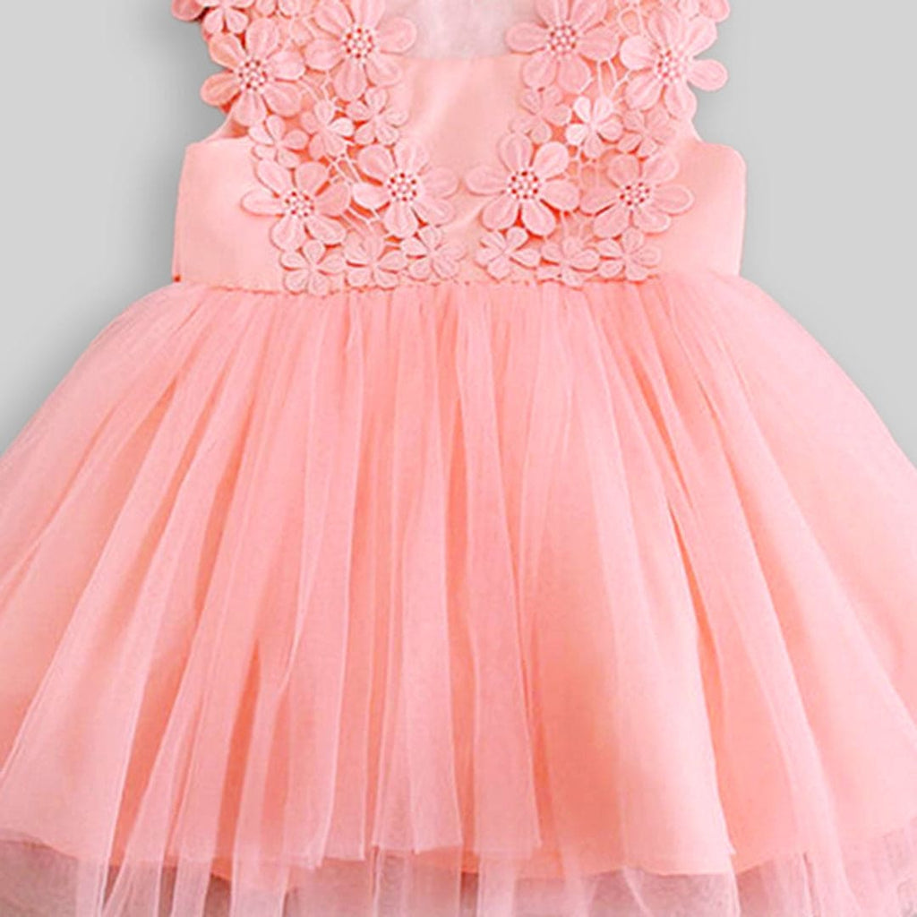 Girls Lace Crochet Neck Party Dress Party Dresses   