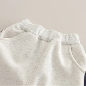 Boys Off White High Neck Zipper Jacket With Jogger Co-ord Sets Sets