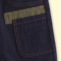 Boys Navy Blue Embroidered Jogger Pants