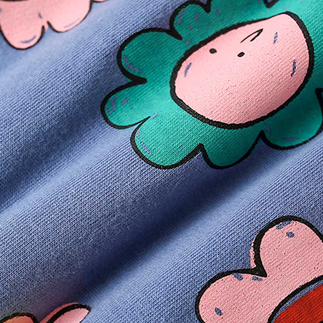 Girls Short Sleeves T-Shirt With Printed Floral Shorts Set Sets   