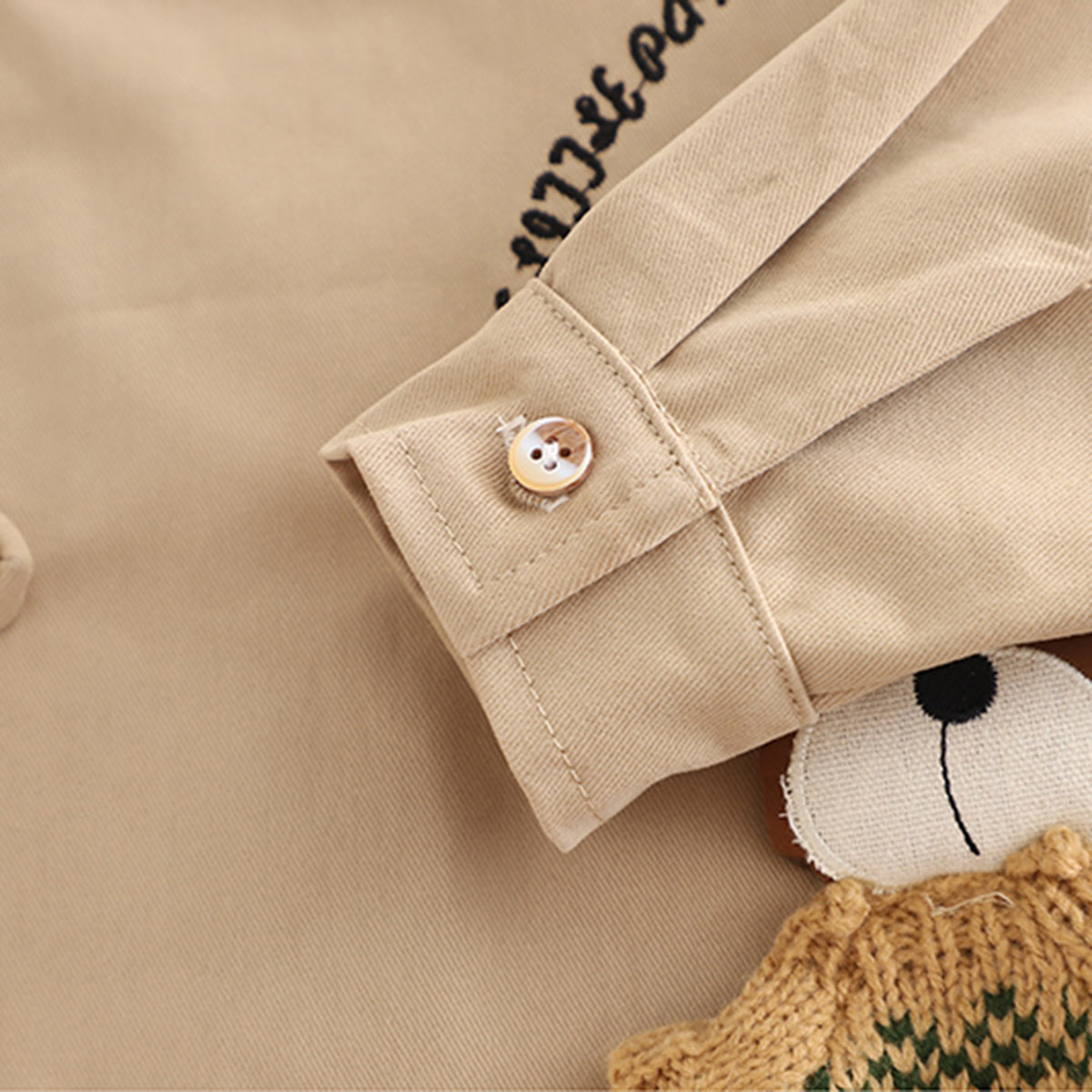 Boys Beige Typographic Printed Shirt With Bag and Pants Set Sets