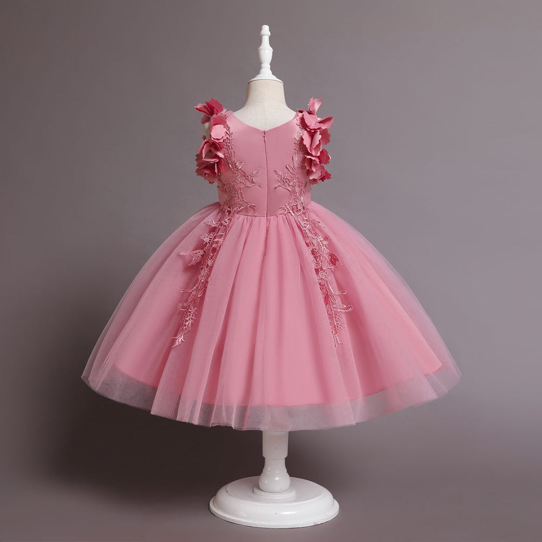 Girls Embroidered Fit & Flare Party Dress Party Dresses   