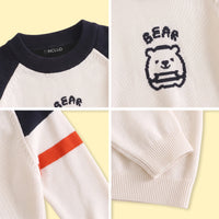 Boys Cream Bear Typographic Knitted Sweater Sweaters & Cardigans