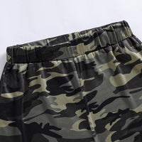 Boys Black Short Sleeve Camouflage Printed T-Shirt With Shorts Set 2 pc. Sets