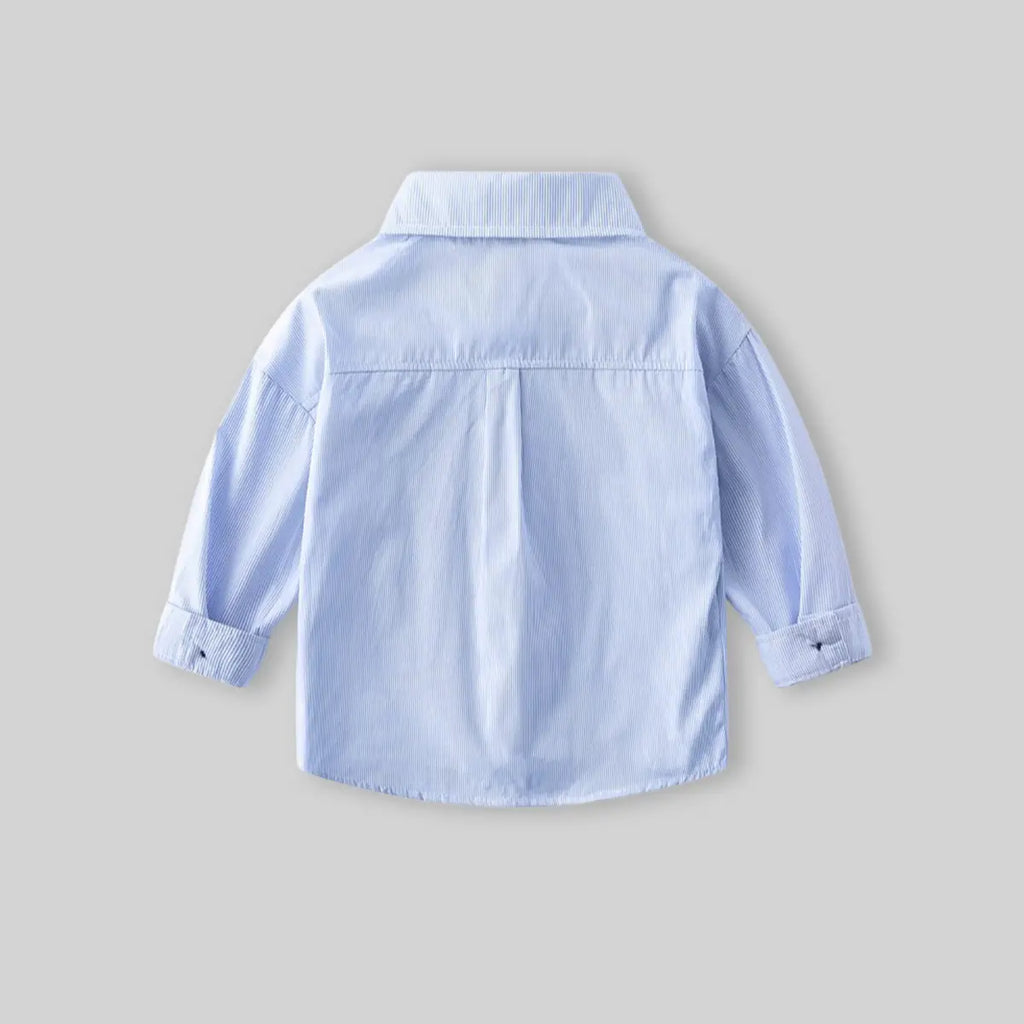 Boys Light Blue Pin Stripes Shirt With long Sleeves Shirts