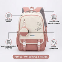 Kids Pink Bunny Multi-Compartment School Backpack Trending Accessories