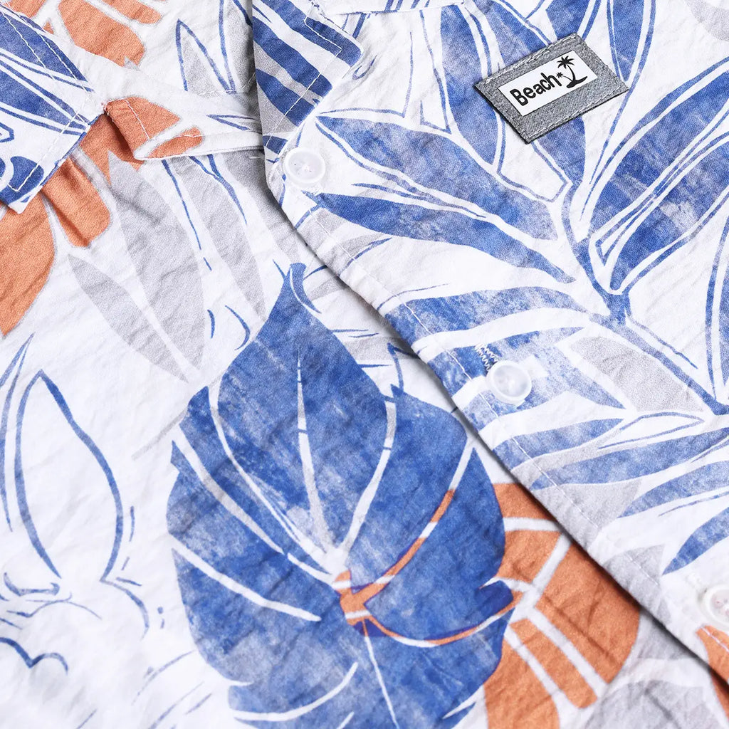 Boys Blue Tropical Printed Shirt With Shorts Sets Sets