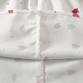 Girls White Strawberry Printed Sleeveless Fit & Flare Dress Casual Dresses
