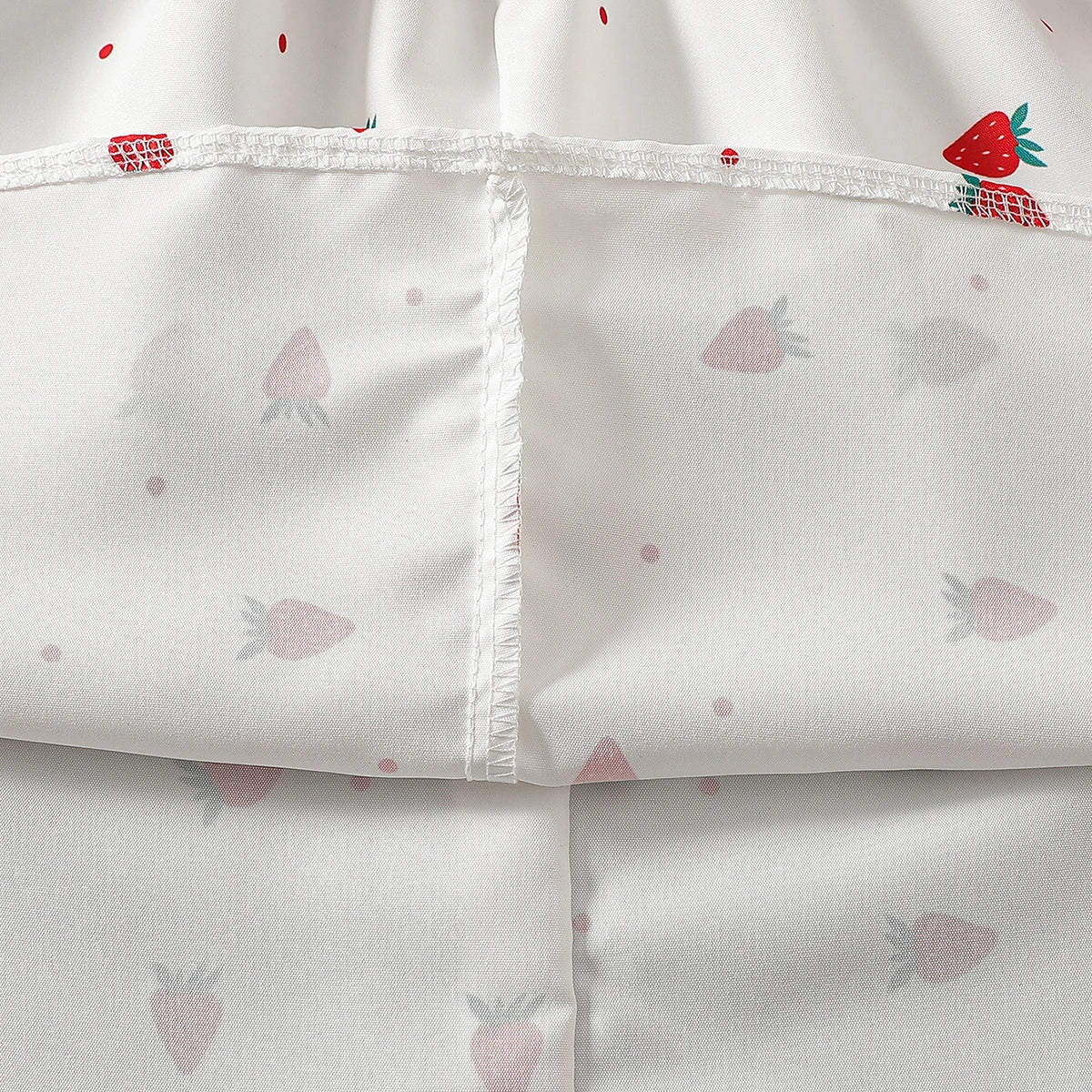 Girls White Strawberry Printed Sleeveless Fit & Flare Dress Casual Dresses