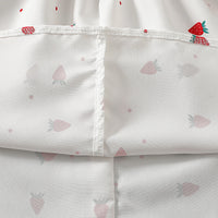 Girls White Strawberry Printed Sleeveless Fit & Flare Dress Casual Dresses