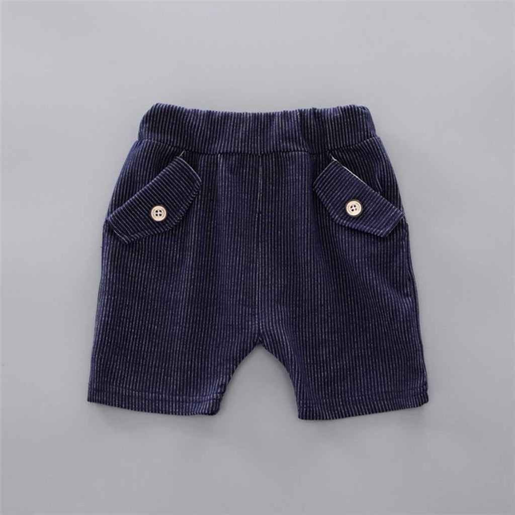 Boys Short Sleeve T-Shirt With Corduroy Shorts Set Sets   