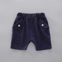 Boys Short Sleeve T-Shirt With Corduroy Shorts Set Sets   