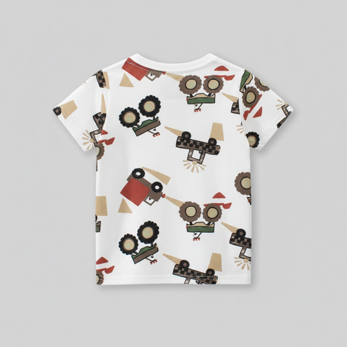 Boys Off White Car Cartoon Printed Short Sleeves T-Shirt Tshirts