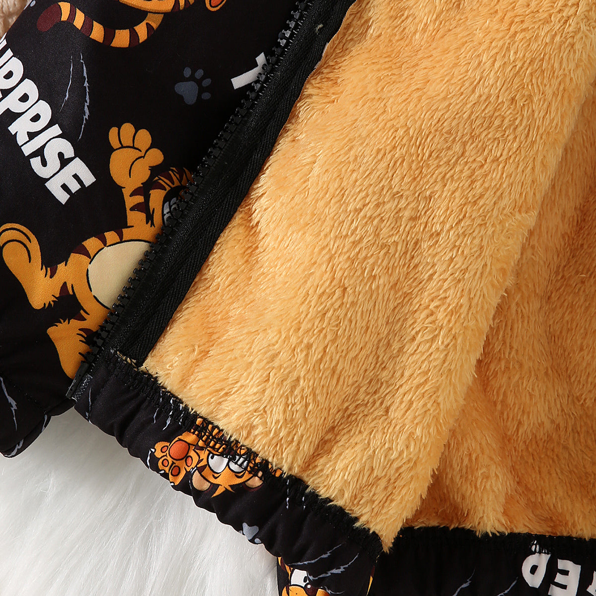 Boys Black Animal Print Hooded Jackets Coats & Jackets