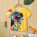Boys Yellow Dinosaur Printed Short Sleeve Tshirt Tshirts Yellow 1-2 Y