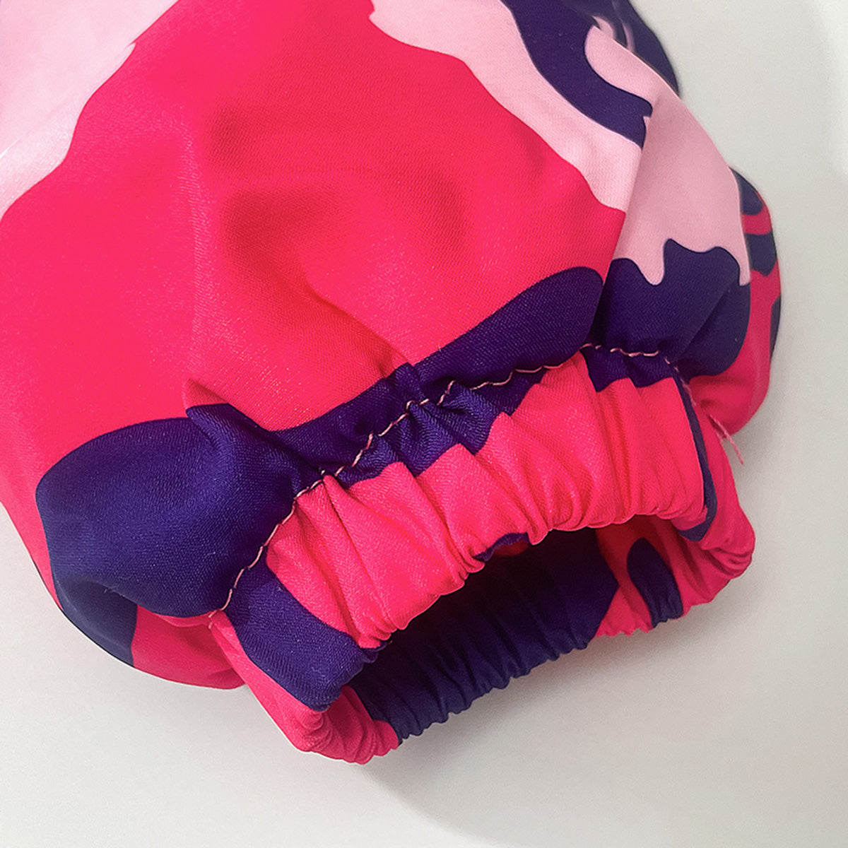 Girls Fuchsia Abstract Printed Hooded Zipper Jacket Coats & Jackets