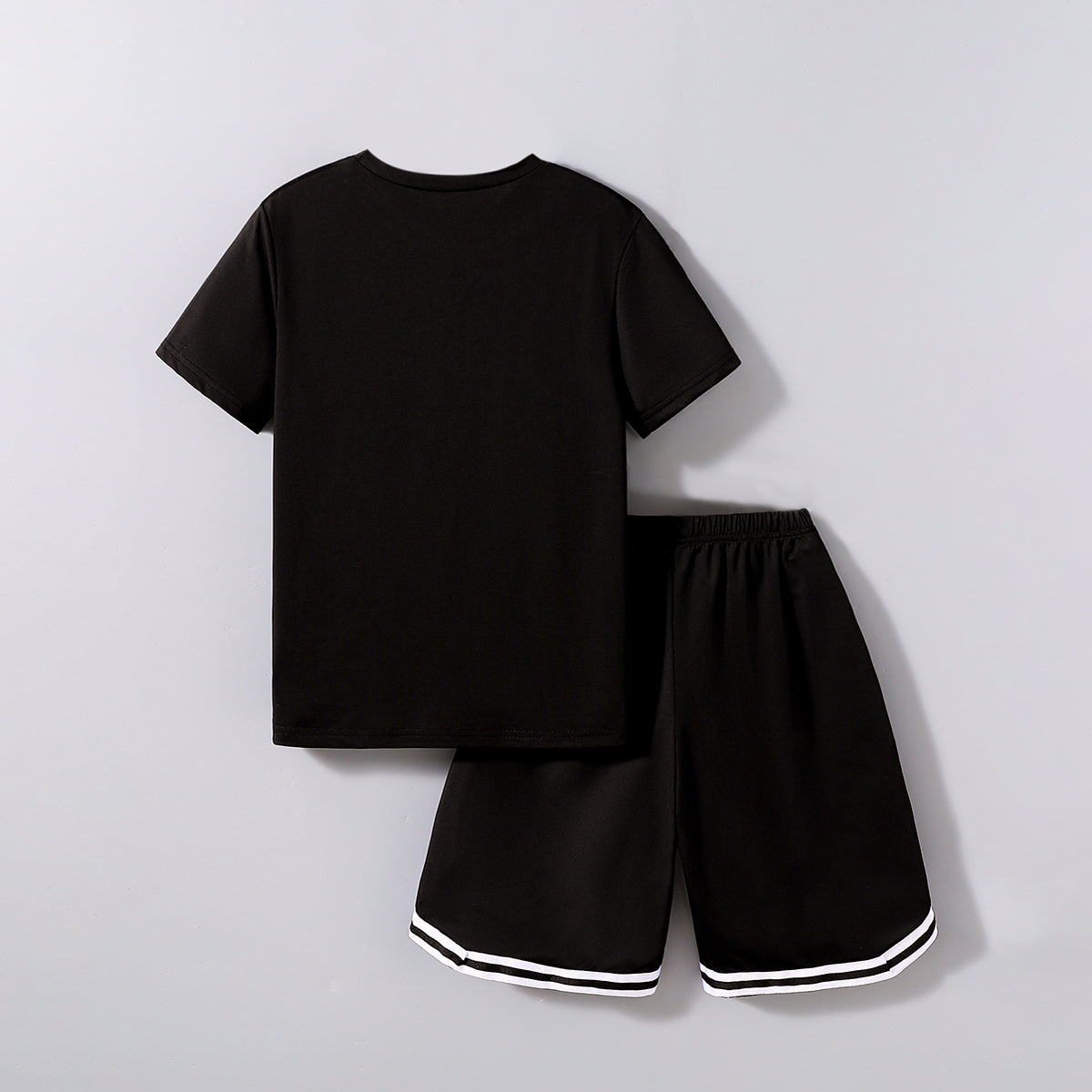 Boys Black Graphic Print T-Shirt With Shorts Set 2 pc. Sets