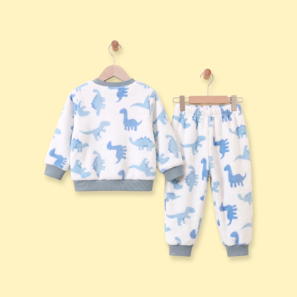 Boys Blue Dinosaur Printed Sweatshirt With Pants Sets 2 pc. Sets