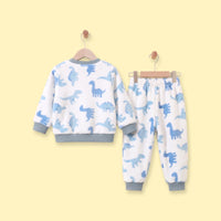 Boys Blue Dinosaur Printed Sweatshirt With Pants Sets 2 pc. Sets