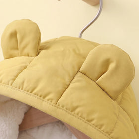 Boys Yellow Bear Ear On Hood Quilted Zip-up Jacket Coats & Jackets