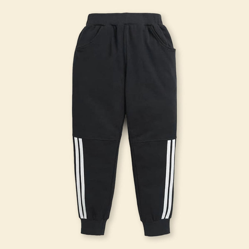 Boys Black Hooded Sweat Shirt with Track Pant Set Sweatshirts & Hoodies