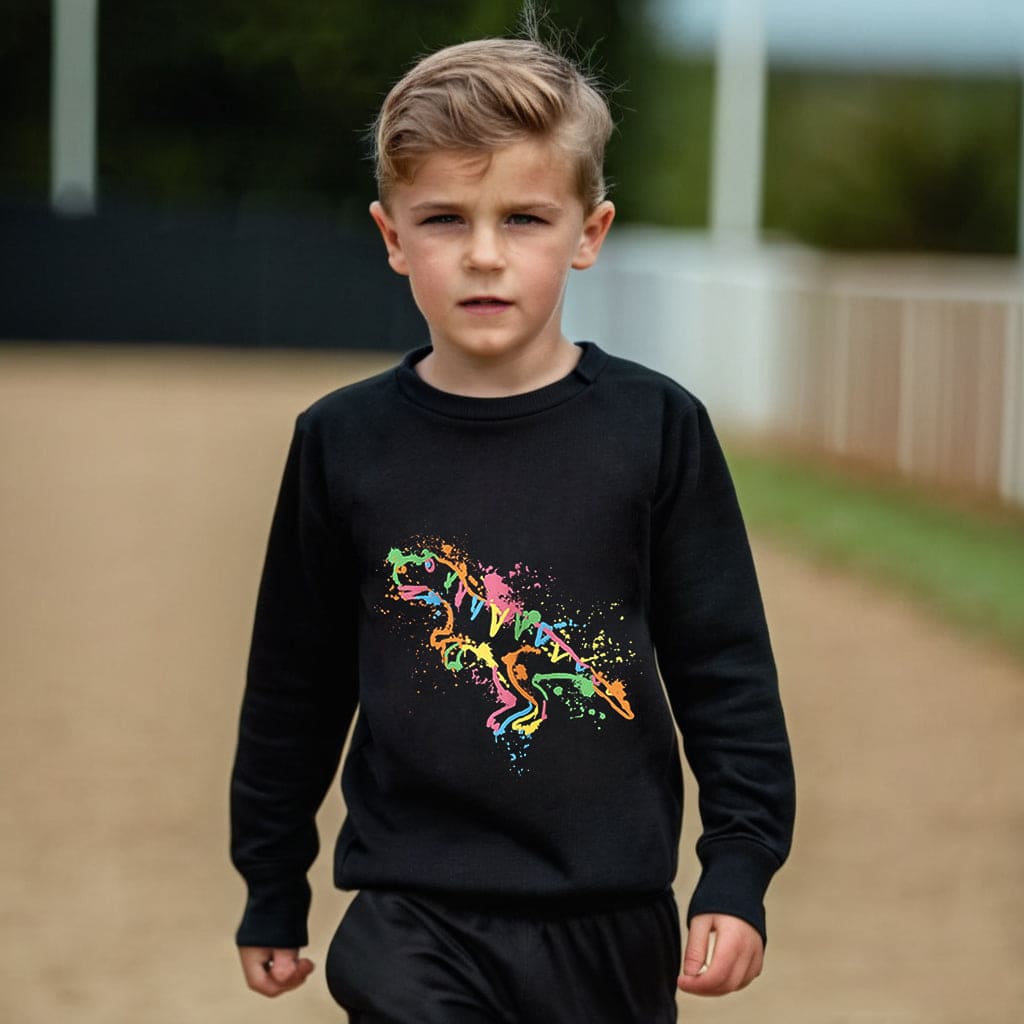 Boys Dinosaur Splash Print Full Sleeves Sweatshirt Sweatshirts & Hoodies Black 1-2 Y 