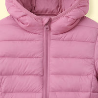 Girls Mauve Hooded Quilted Puffer Jacket Coats & Jackets