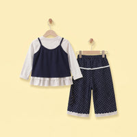 Girls Navy Blue Cami Top With Pants & T-Shirt Sets Sets