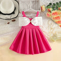Girls Fuchsia Sleeveless Fit & Flare Party Wear Dress With Elegant Bow Detail Party Dresses Fuchsia 2-3 Y