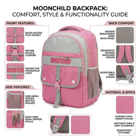 Girls Pink Multi-Compartment School Backpack Trending Accessories