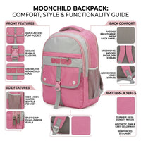 Girls Pink Multi-Compartment School Backpack Trending Accessories