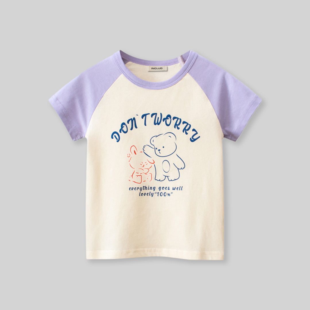 Girls Printed Short Sleeves T-Shirt Tshirts   