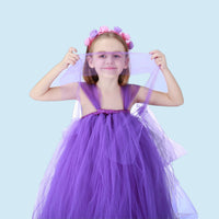 Girls Tutu Dress Party Dresses Purple 4-5 Y 