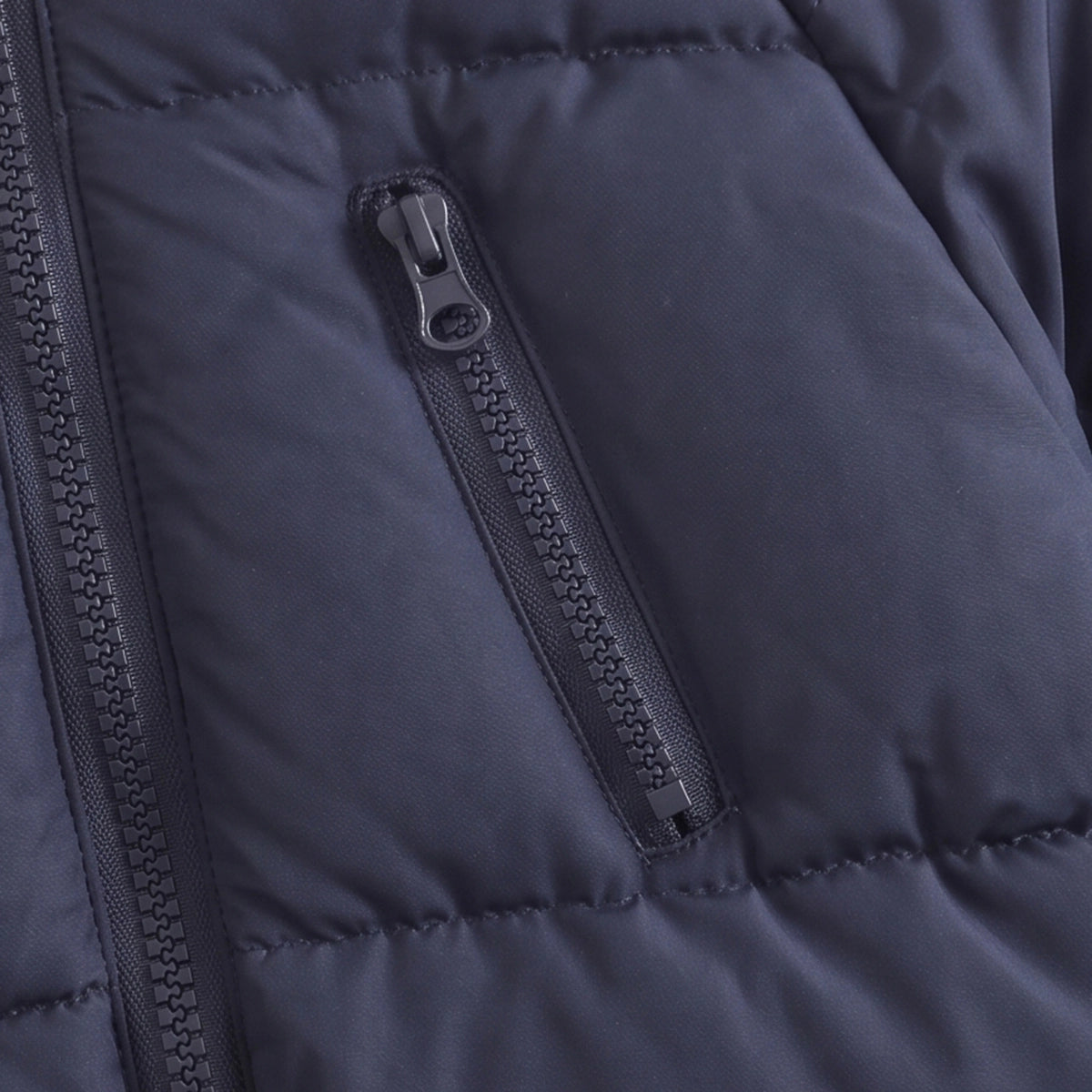 Boys Navy Blue Quilted Hooded Zip-up Jacket Coats & Jackets
