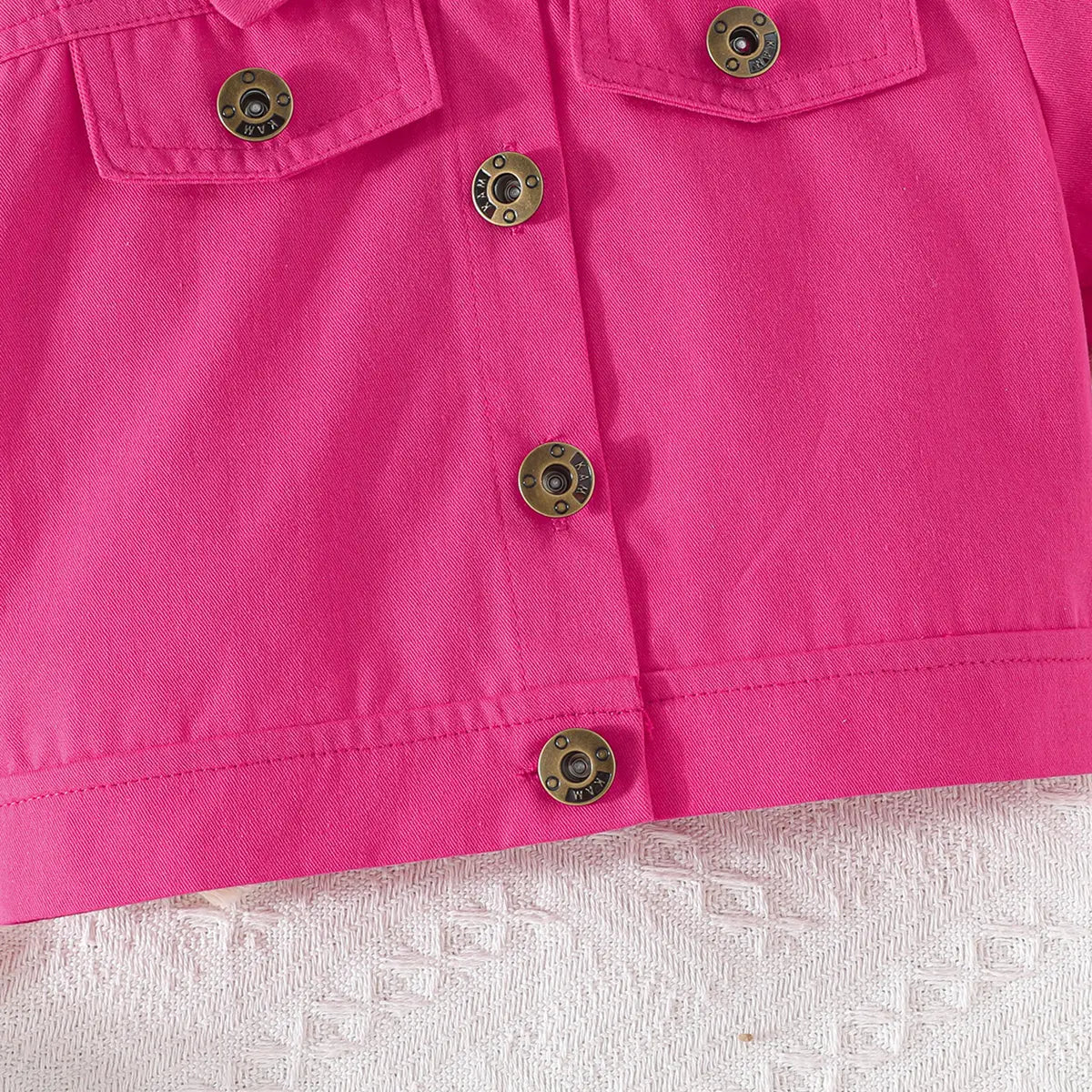 Girls Fuchsia Self-Design Crop Length Top With Skirt Sets 2 pc. Sets