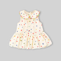 Girls Off White Polka Dot Ruffle Dress Casual Dresses