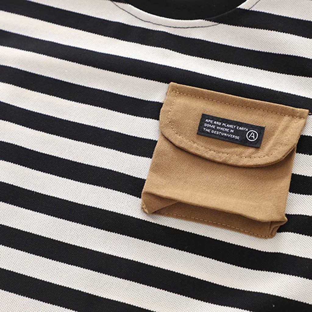 Boys Striped Flap Pocket T-Shirt With Shorts Set 2 pc. Sets   