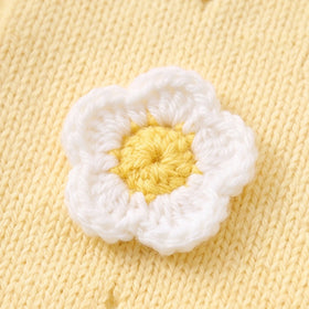 Girls Yellow Floral Long Sleeve Cardigan Sweaters & Cardigans