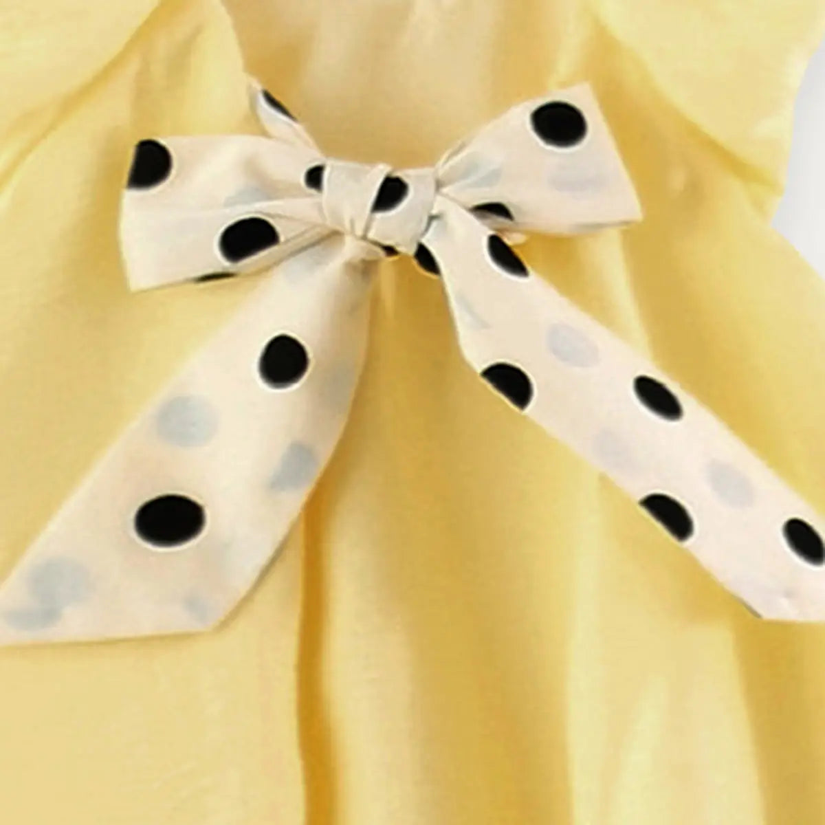 Girls Yellow Cat Applique Sleeveless A-line Dress Casual Dresses