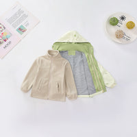Boys Green Typographic Printed Hooded Jacket With Detachable Fleece Inner Jacket Coats & Jackets