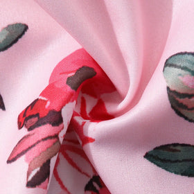 Girls Pink Floral Print Tulle Overlay Fit & Flare Dress Casual Dresses