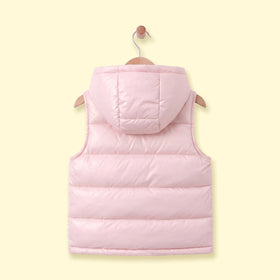 Girls Off White Sleeveless Hooded Puffer Jacket Coats & Jackets