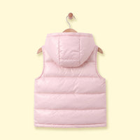 Girls Off White Sleeveless Hooded Puffer Jacket Coats & Jackets