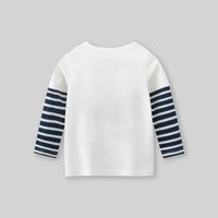 Boys White Typographic Printed Long Sleeves T-Shirt Tshirts