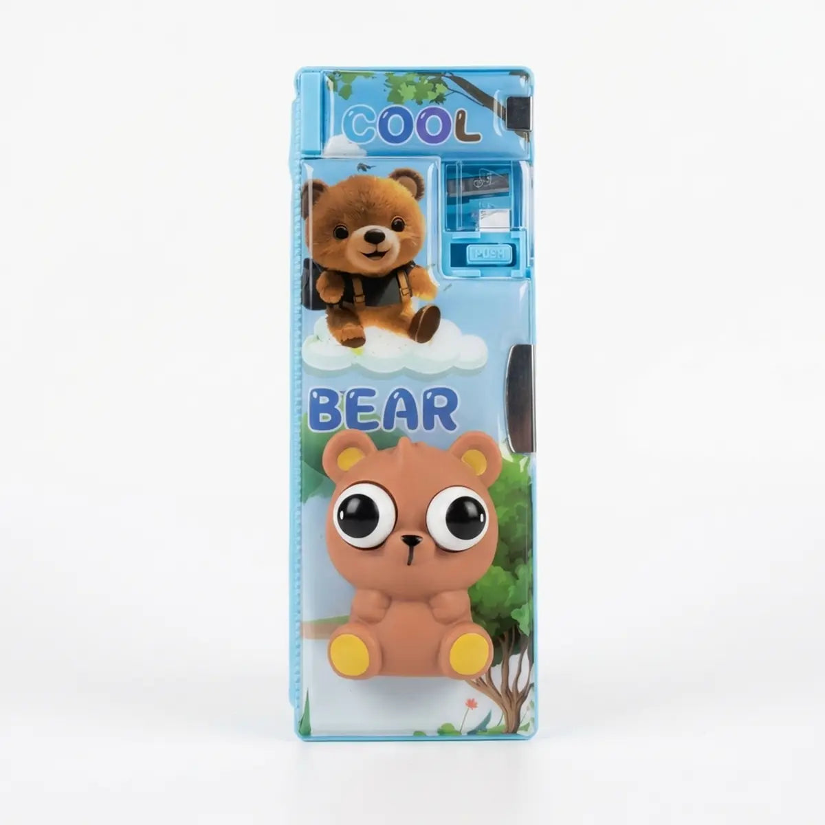 Squishy Pop Eye Bunny Pencil Pouch for Girls & Boys Trending Accessories Light Blue Onesize