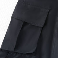 Girls Black Elasticated Wait-band Straight Fit Cargo Trousers Cargo Pants