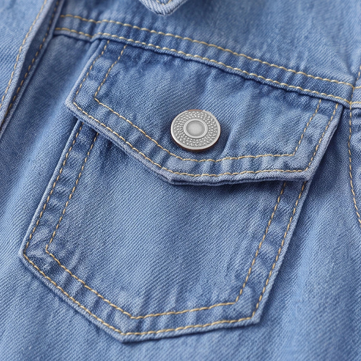Girls Blue Sleeveless Denim Shirt Dress Casual Dresses