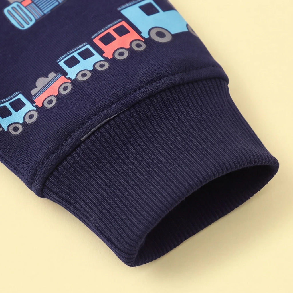 Boys Navy Blue Graphic Long Sleeve Sweatshirt Sweatshirts & Hoodies